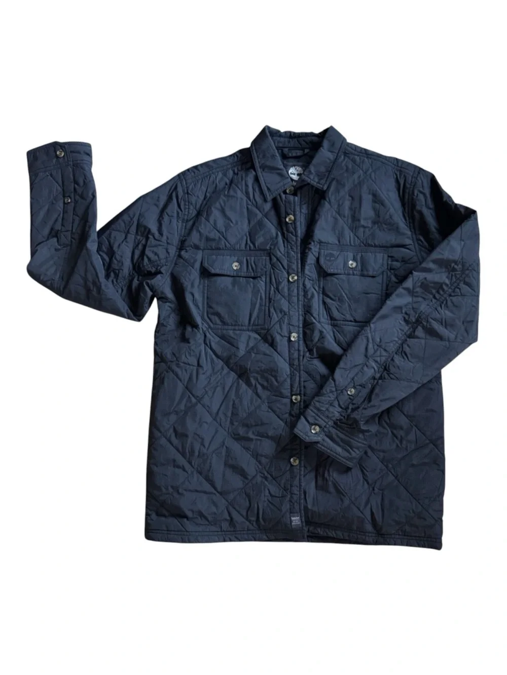 Timberland Quilted Black Button-Front Shirt Jacket Shacket Men’s Size Medium